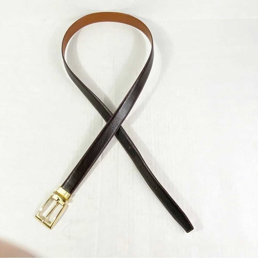 Reversible Genuine Leather Belt Dark Brown 40